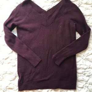 Burgundy V-Neck Sweater